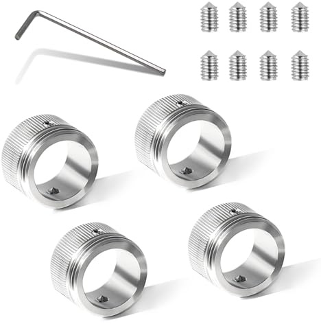 BIGP 4 Stück Heizkörperthermostat-Adapter RA/Rav/Ravl M30×1.5-304 Edelstahl Rostfrei - Präzisions Snap-On Design Auslaufsicher - Mit Sechskantschlüssel (Innen Ø 22mm)