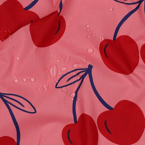 Beschichteter Baumwollstoff mit Kirschen – 3 Farben - abwaschbar & robust - Ökotex - für Tischdecken, Taschen, Accessoires und vieles mehr - Meterware ab 50cm (pink)