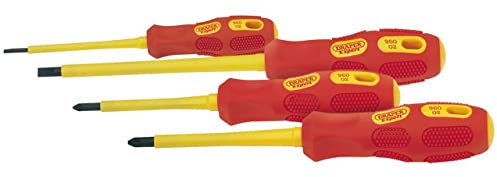 Draper Expert 69233 4-Piece VDE Insulated Screwdriver Set , Blue