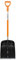 Fiskars Pelle à neige, Largeur: 35 cm, Tête en plastique/Manche en aluminium, Noir/Orange, SnowXpert, 1003468