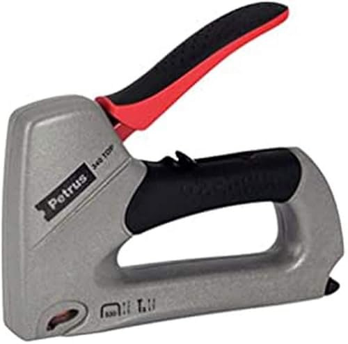 Grapadora petrus clavadora 340 top bricolaje cuerpo de aluminio ajuste de potencia utiliza grapas nº530 y clavos nº8