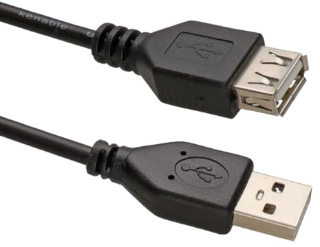 kenable USB 2,0 24AWG Hoch Geschwindigkeit Verlängerung Kabel A Stecker Zum Buchse Schwarz 3 m [3 Meter/3m]