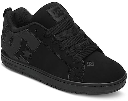 DC Shoes Homme Court Graffik-Low-Top Shoes for Men Chaussures de Skateboard, (Black/Black/Black), 41 EU