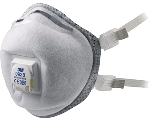 3M™ Respiratore monouso 9928, per polveri, fumi di saldatura di metalli pesanti e ozono, FFP2 R D, con valvola, Certificato EN sicurezza