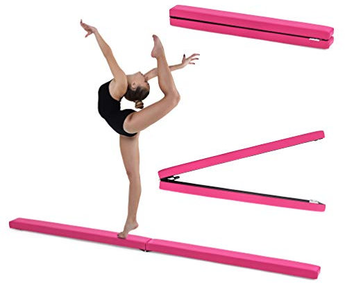 Fun!ture Pink Faux Leather Folding Gymnastics Training Balance Beam