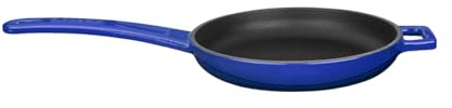 LAVA Cook Ware Bistecchiera in ghisa smaltata con manico in metallo, rotondo, 16 cm, Blu