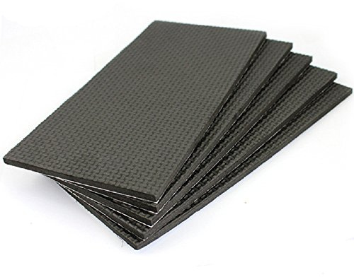 Hettich Grand Découpe EVA Autocollantes (1x 5 Pièces) Patins en Feutres Meuble Pads 49522 Chaise Glisse Antidérapant Protection Meubles Feuille de Caoutchouc Autoadhésif 200x100mm Noir