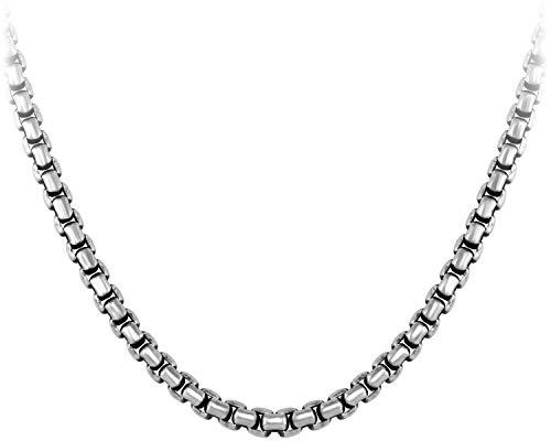 555Jewelry 5mm Stainless Steel Box Chain Necklace for Men & Women, Stainless Steel Necklace for Men, Necklace Chain For Men, Sliver 20 Inch