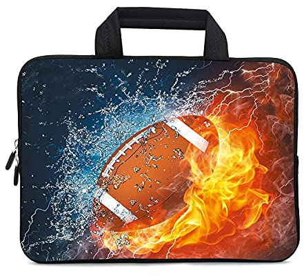 XMBFZ Bolsa protectora de transporte para laptop de 11.6, 12, 12.1 pulgadas, funda protectora para Chromebook, Netbook, Ultrabook, tablet, maletín de viaje con asa para hombres y mujeres (fútbol)