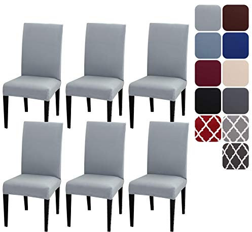 Aisprts Stuhlhussen 6er Set Stretch Stuhlhussen für Esszimmerstühle, Abnehmbarer Waschbarer Stühle Schutz Dekoration Stuhlbezug für Haus, Küche, Hotel, Restaurant, Bankett, Hochzeit, Party
