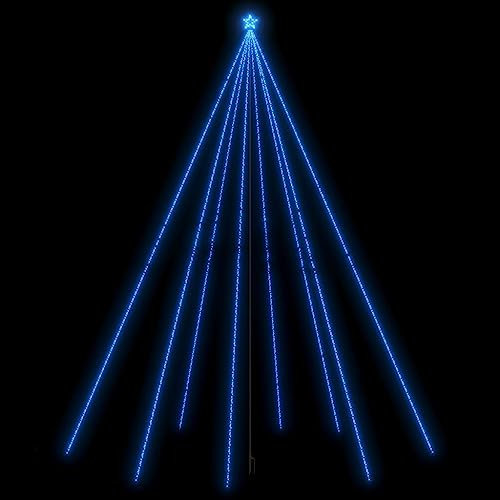 vidaXL LED Weihnachtsbaum Tannenbaum Christbaum Indoor Outdoor 1300 LEDs Weihnachtskegelbaum Lichterbaum Weihnachtsdeko Weihnachtsbaumbeleuchtung Blau 8m