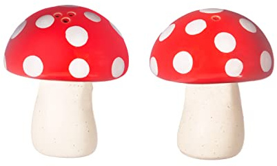 Sass & Belle Rot Mushroom Salz- und Pfeffer-Set aus Steinzeug
