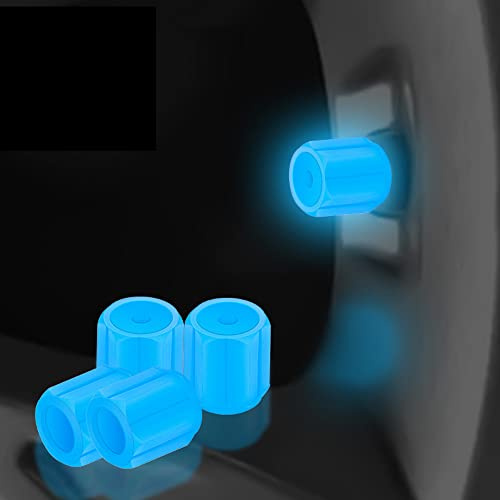4 x leuchtende Reifenventilkappen, fluoreszierende Reifenventilkappen, universelle Reifenventilkappen, Zubehör für Auto, LKW, Motorrad, Fahrrad