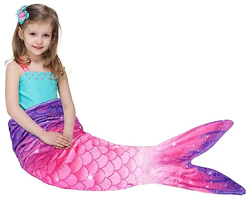 WERNNSAI Mermaid Tail Blanket - Mermaid Wearable Blankets for Kids Girls