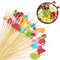 200 Piezas Palillos para Aperitivos Pinchos de Madera Brochetas de Cóctel Adecuado para La Decoración de Alimentos y Bebidas