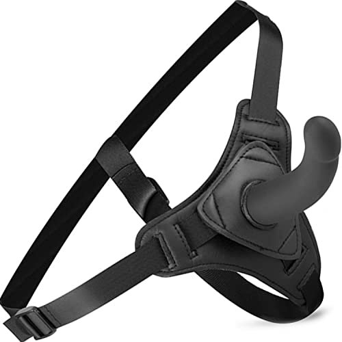 Strap On Dildo Realistico 17,5cm Ø3,8cm – Cintura Regolabile, Dildo in Silicone Nero per Donne e Coppie, Sex Toy FOPS D18