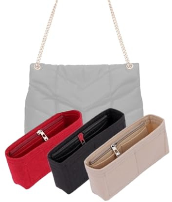 LinerLink Taschen-Organizer für YSL LouLou Puffer mittelgroße Schultertasche (35 x 23 x 13,5 cm (L x H x T), Schwarz, Stil B: seitlicher Reißverschluss)