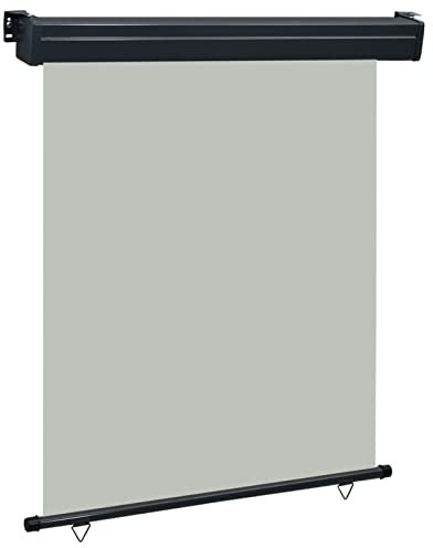 Gecheer Tenda Laterale per Terrazzo 140x250 cm Grigia,Tenda avvolgibile verticale per esterni, tenda da Sole a Caduta, tenda a rullo, Tenda da sole laterale