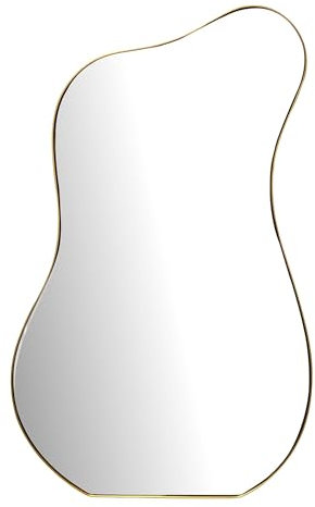 Finebuy Design Wandspiegel organische Form 100 cm moderner unregelmäßiger rahmenloser Spiegel asymmetrisch Gold, Badezimmer, Schlafzimmer, Eingangsbereich, Flur Gold