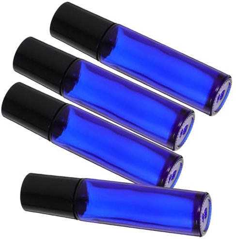 HONMEET 24 Pièces Lot De Flacons à Bille Vides En Verre Pour Huiles Essentielles Avec Étanchéité Et Protection Uv