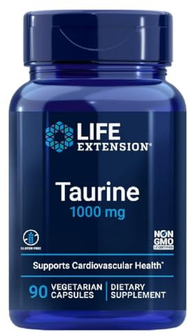 Life Extension - Taurin 1000 mg | Hochdosierte Aminosäure für Energie und Herzgesundheit - 90 Kapseln