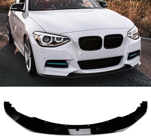 YJTYC Auto Frontspoiler Lippe für BMW 1er F20 F21 M Sport 2012 2013 2014, Antikollisions FrontstoßStange Protector Splitter Diffusor Stoßfängerlippe Spoilerlippe,normal-Glossy Black