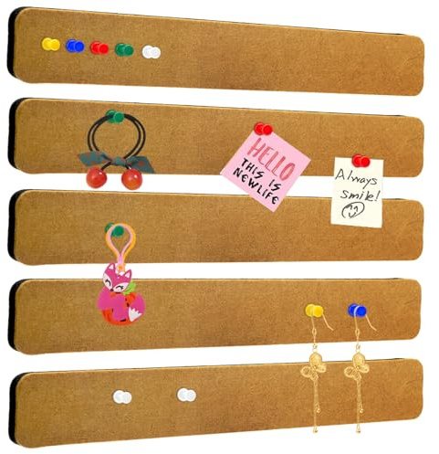 HENGBIRD 5 Stück Pinnwand Kork Korkplatte mit 40 Pushpins Pinwand Korktafel Korkwand PinnwäNd Pinnwand Selbstklebend PinnwäNde für Als Wanddekoration Memos Fotos Papiere Dokumente Verwendet Werden