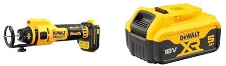 DEWALT DCE555N-XJ - Brushless Cut-Off Saw for XR 18V ​​Drywall, 26,000 RPM, LED Light, Includes 3.2mm and 6.4mm Collets + DEWALT Battery