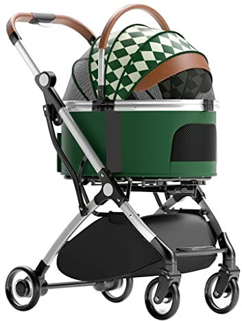 Windmilne Poussette pour Chien et Chat - Chariot de Transport séparable avec Porte-gobelet - Poussette pour Chien (Vert)