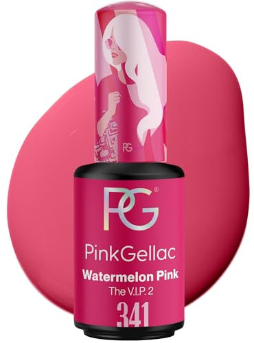 Pink Gellac Gel Nagellack UV - 341 Watermelon Pink 8 ml - Gelnagellack für UV Lampe - Pink - Einfache Anwendung Nail Polish für 14 Tage Salonqualität - Veganer Gellack Made in Holland