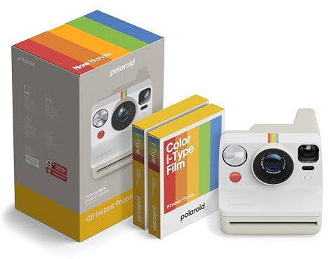 Polaroid - NOW Gen3 - Fotocamera istantanea - Pacchetto fotocamera + pellicola a colori (16 foto) Bianco (6561)