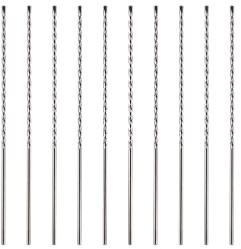 Rennie Tool - 10pcs 6.5mm x 400mm Long TCT Masonry Drill Bit Set | For Concrete Brick Porcelain Ceramic Tile Plastic Wood Etc. Tungsten Carbide Tipped For Standard Rotary Drills (NOT SDS)