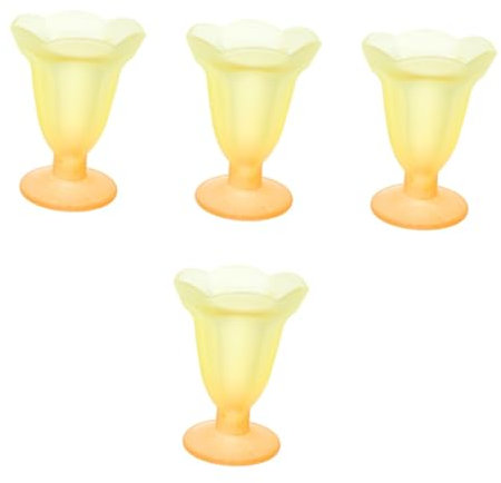 Amosfun 4 Pièces Coupe de Glace Smoothie Cup Verre Degustation Verre à Glace Coupe à Cocktail Dessert Bols à e ée Enfant Bol à Pied en Plats à e en Un