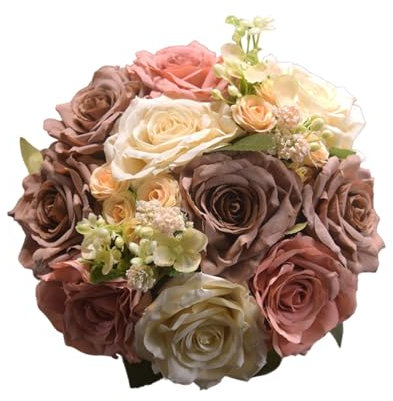 MEAKTSMI Bouquet da sposa Damigella d'onore Sposa Mazzi di Fiori Artificiali Bouquet di Rosa Per Matrimonio San Valentino Fotografia Puntelli