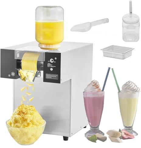 Tritaghiaccio commerciale, dimensione del ghiaccio regolabile, tritaghiaccio con velocità regolabile, macchina per ghiaccio a forma di fiocco di neve, tritaghiaccio elettrico,100kg/h