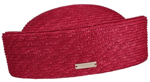 Seeberger Luisetta Strohhut Damenhut Anlasshut Käppchen Bortenhut Damen - Frühling-Sommer Sommer - One Size dunkelrot