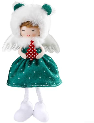 Ornements d'ange pour sapin de Noël, décoration de Noël à suspendre, décorations pour les vacances pour les fêtes et les cadeaux d'anniversaire (vert)