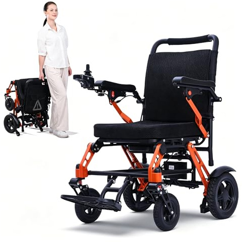 XP02 ultraligera Silla de ruedas eléctrica aleación magnesio(16,6KG), autonomía 20Km, equipada con luces nocturnas y pantalla LED, cumple con los estándares para embarque aéreo, capacidad 150KG