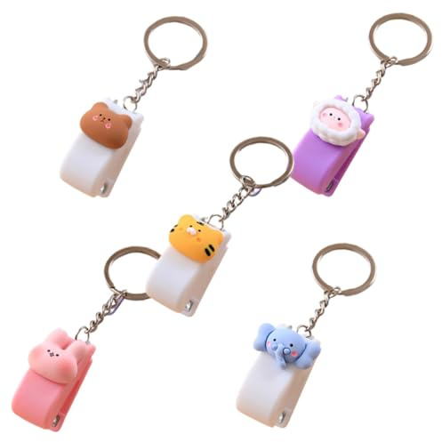 DOITOOL 5 piezas Grapadoras de Oficina con Llavero Mini Grapadoras Animales de Papelería Escolar Diseño Creativo y Resistente para Encuadernar Documentos para Vuelta al