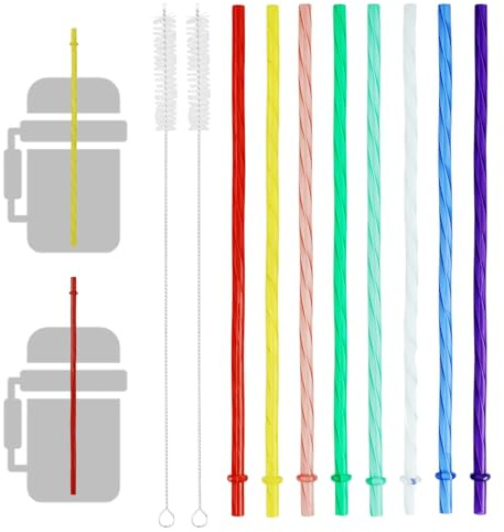 Confezione da 16 cannucce riutilizzabili in plastica trasparente, 27,9 cm, in plastica dura lunga e colorata per tumbler da 16 OZ 20 OZ 30 OZ