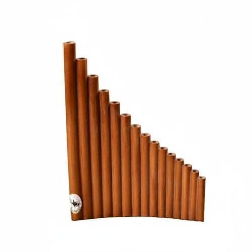 Trainingflöte für Anfänger Panflöte C/G Tonart mit Ergonomischen Kanten Handwerklichem Und Transporttasche für Schüler Lehrer Praxis Musikalische, 15 Rohre, size to 1
