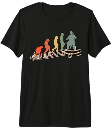 Musicien violoncelliste Vintage Evolution Joueur Violoncelle T-Shirt Haut de Gamme