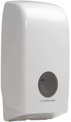Dispensador de papel higiénico plegado Aquarius 6946 - 1 dispensador de papel higiénico blanco de una hoja