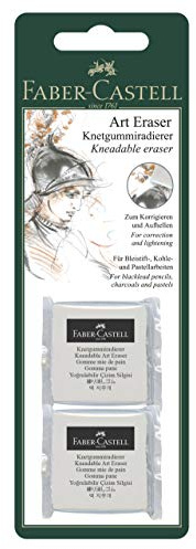 Faber-Castell Lot de 2 gommes à modeler Art Eraser, blanches