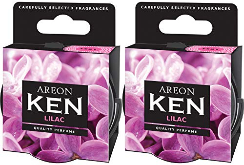 Areon Ken Lufterfrischer Auto Duft Lila Blume Autoduft Dose Wohnung Duftdose Erfrischer 3D Set ( Lilac Pack x 2 )