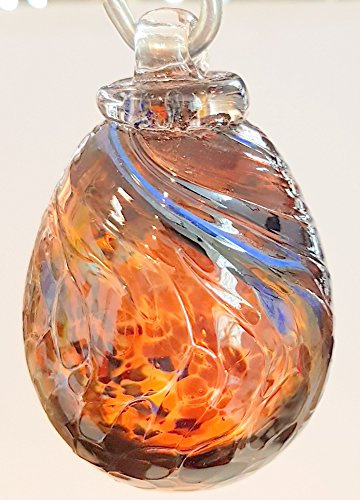 Huevo de Pascua para colgar soplado bola pegatina glasei Ventana Decoración Adorno de Pascua (Color Ámbar Multicolor colgar Altura aprox. 5 – 6 cm oberst dorfer Glashütte