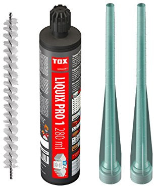 TOX 84100081 Set 1 x Verbundmörtel Liquix Pro 1 styrolfrei 280 ml 1x Reinigungsbürste 2x Statikmischer Liquix Mix