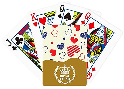Red Blue Heart Shaped Pentagramm America Royal Flush Poker Spielkartenspiel