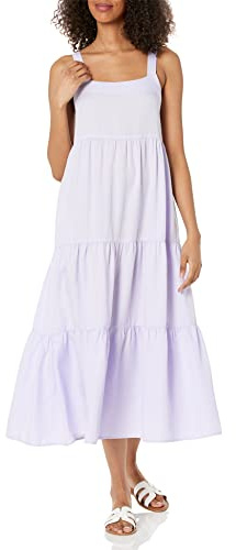The Drop Britt Robe Longue Évasée à Volants pour Femme