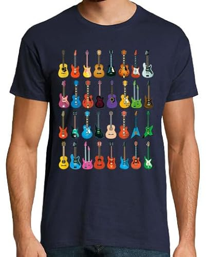 latostadora Camiseta Manga Corta Colección De Guitarras Guitarrista Música Rock para Hombre - 100% Algodón Natural - Regalos con Diseños Originales - Camiseta Estampado Divertido - Ref. 3376034-P